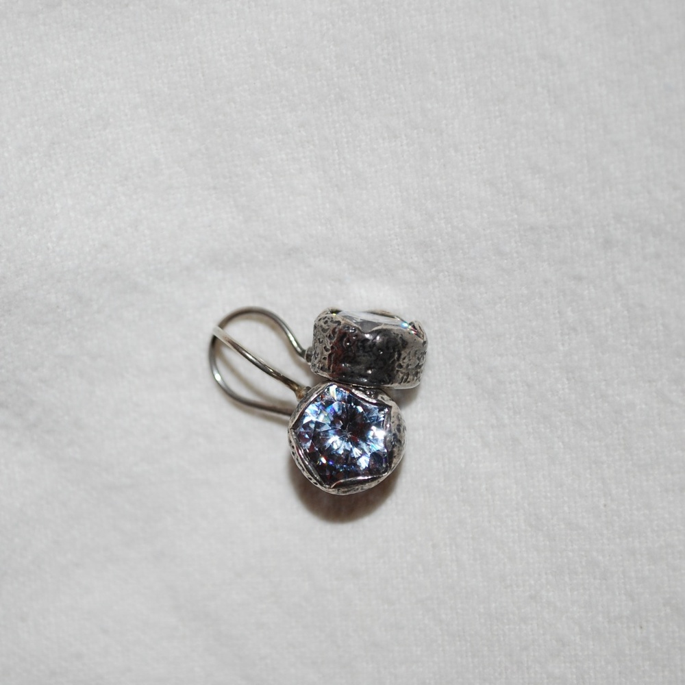 Silpada Sterling Silver & CZ Earrings Cinema Star